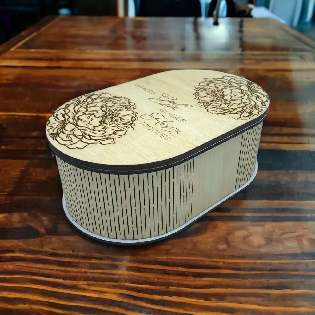 Oval Box with Peonies - Home & Garden > Decor
