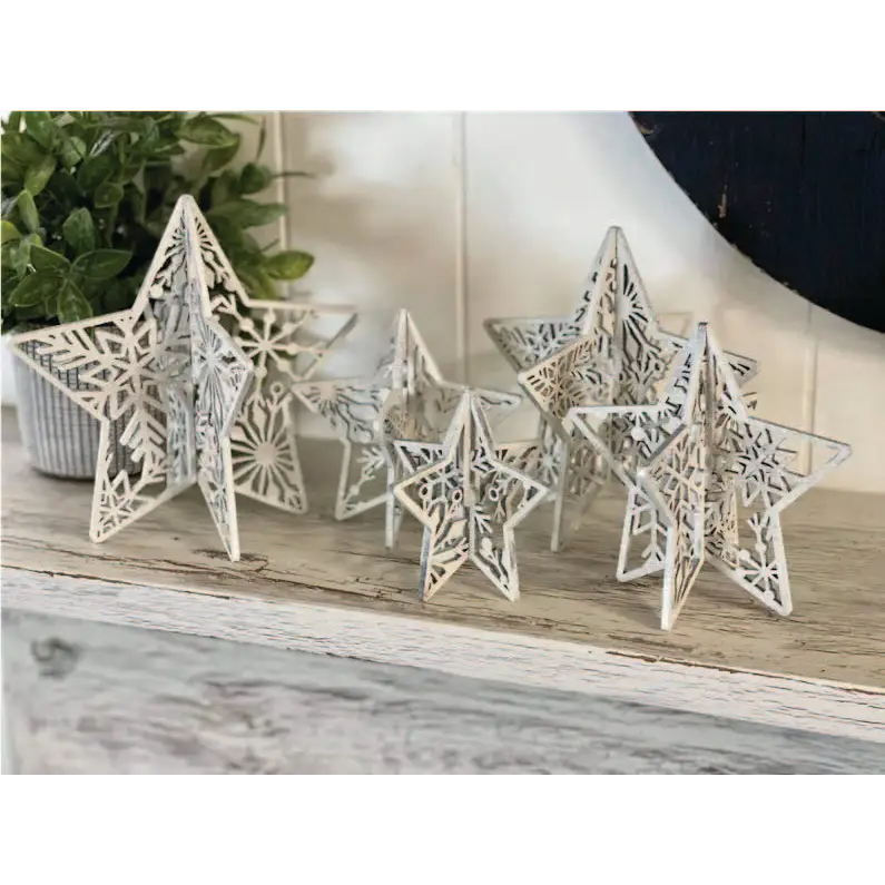3D Standing Wooden Snowflakes Bundle 283 Graphic by atacanwoodbox ·  Creative Fabrica