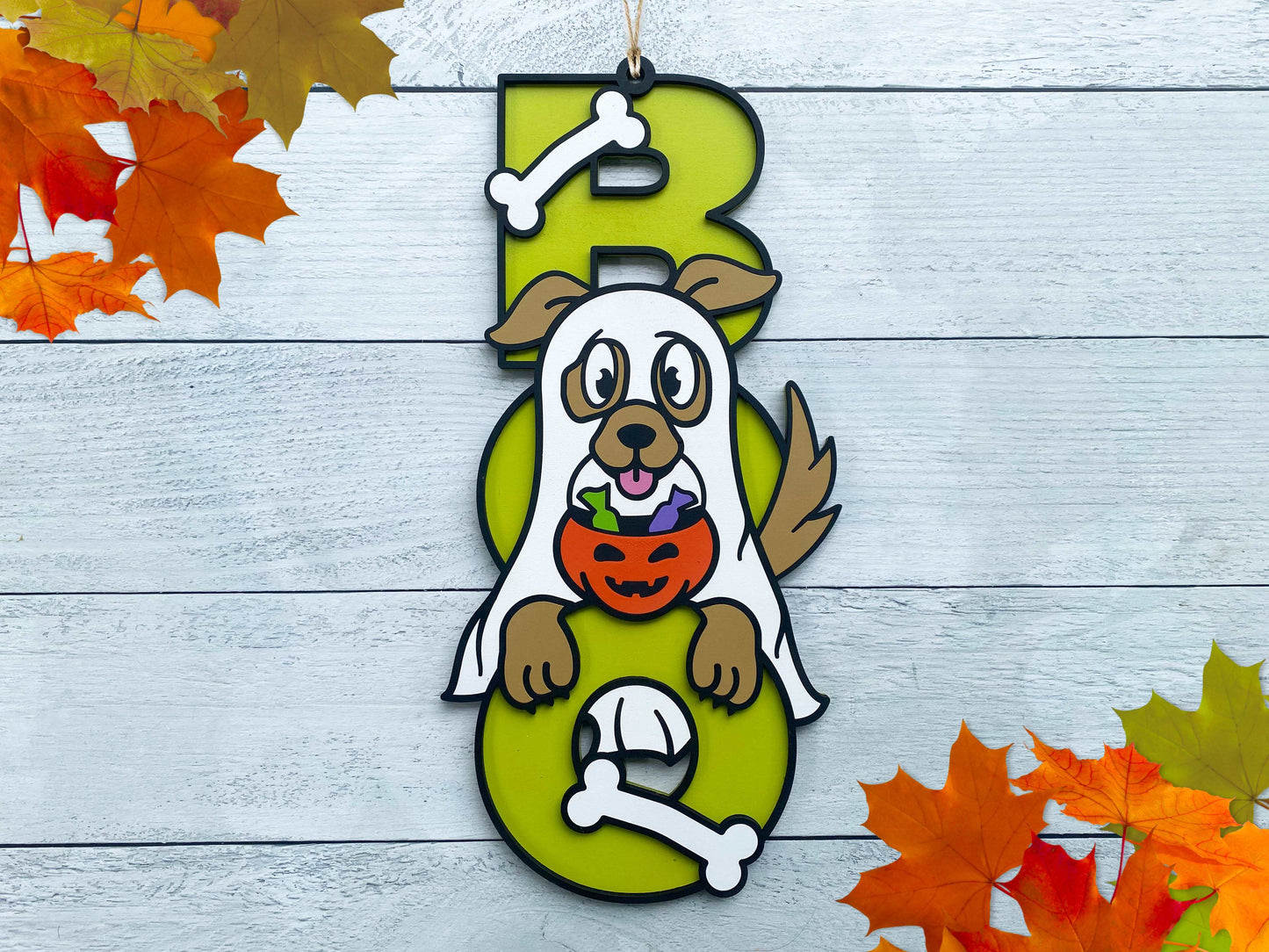 Halloween BOO Sign - Ghost Puppy
