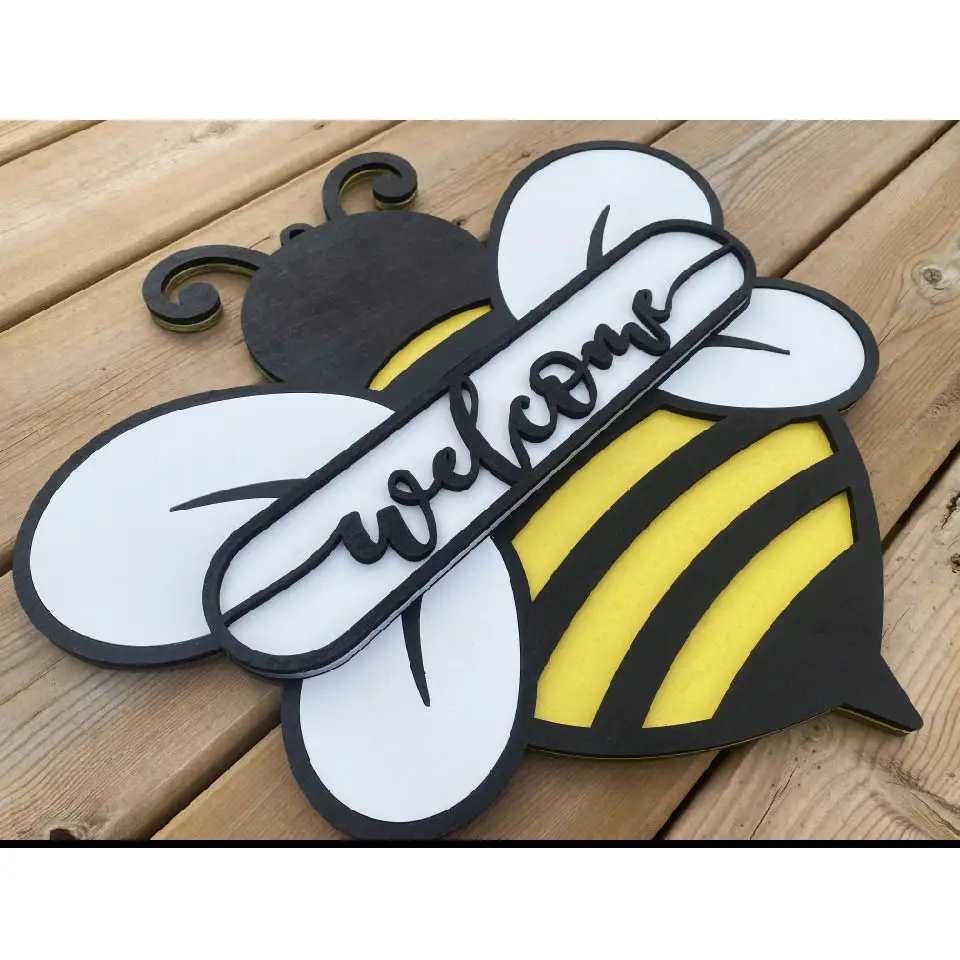 18" Bee Welcome sign - Pleasant Ridge Shop