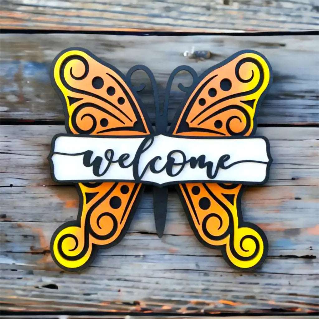18 Butterfly Welcome sign - Home & Garden