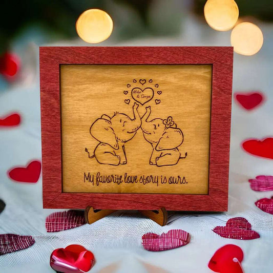Couples Elephant Heart Frame - Pleasant Ridge Shop