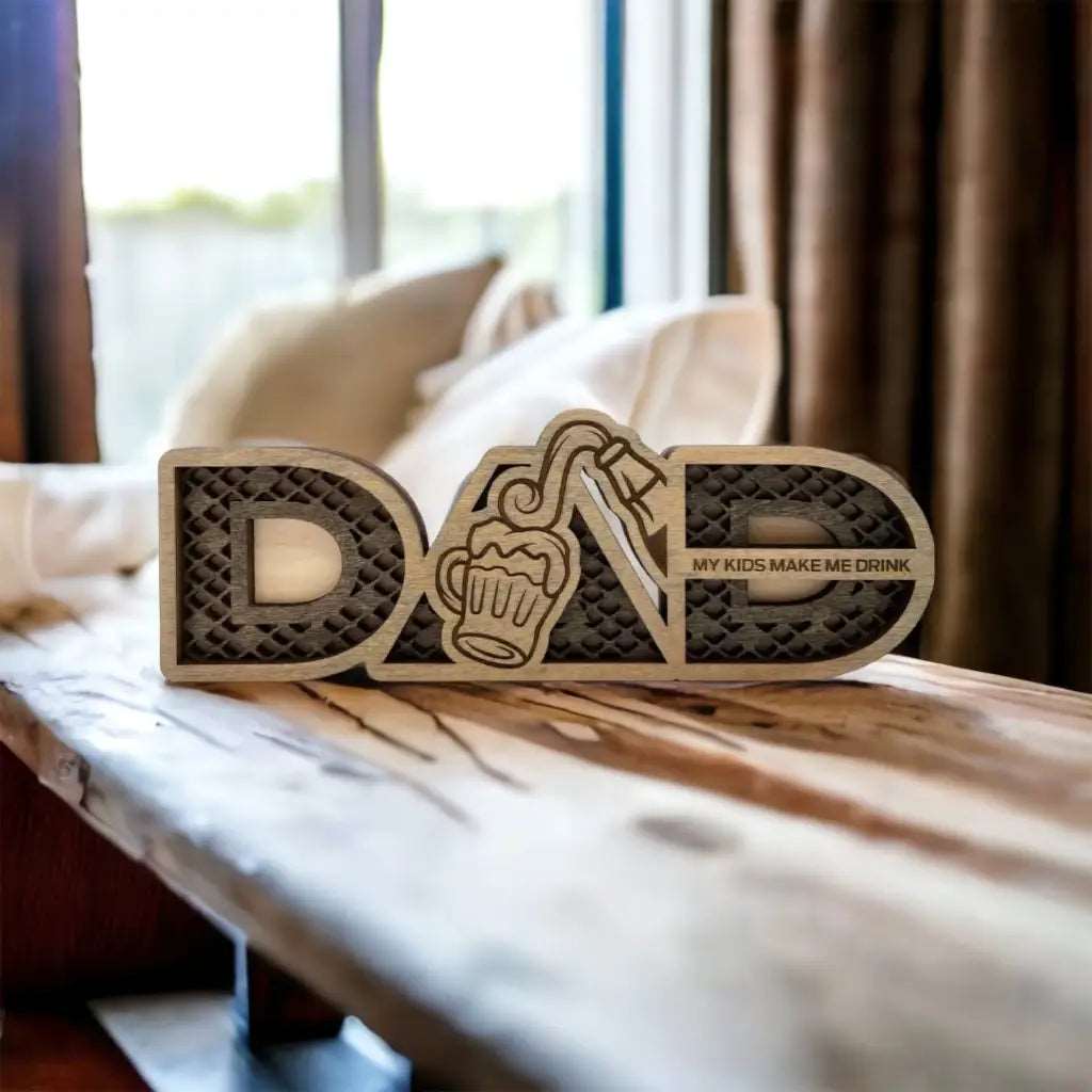Dad Layered Shelf Sign - Wall & Desk Plaques