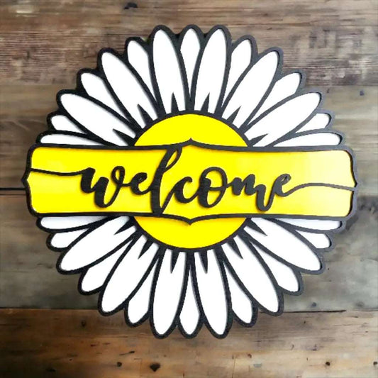 18 Daisy Welcome sign - Home & Garden