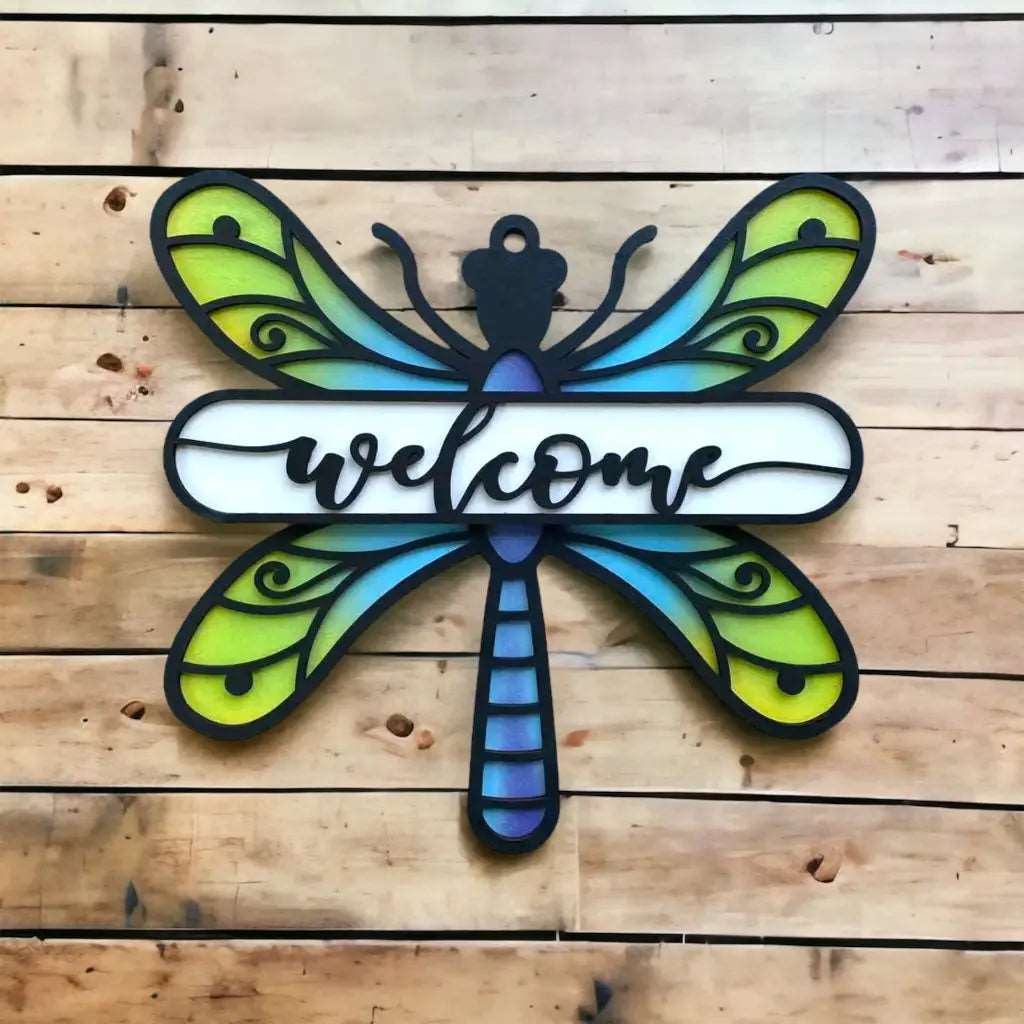 18 Dragonfly Welcome sign - Home & Garden