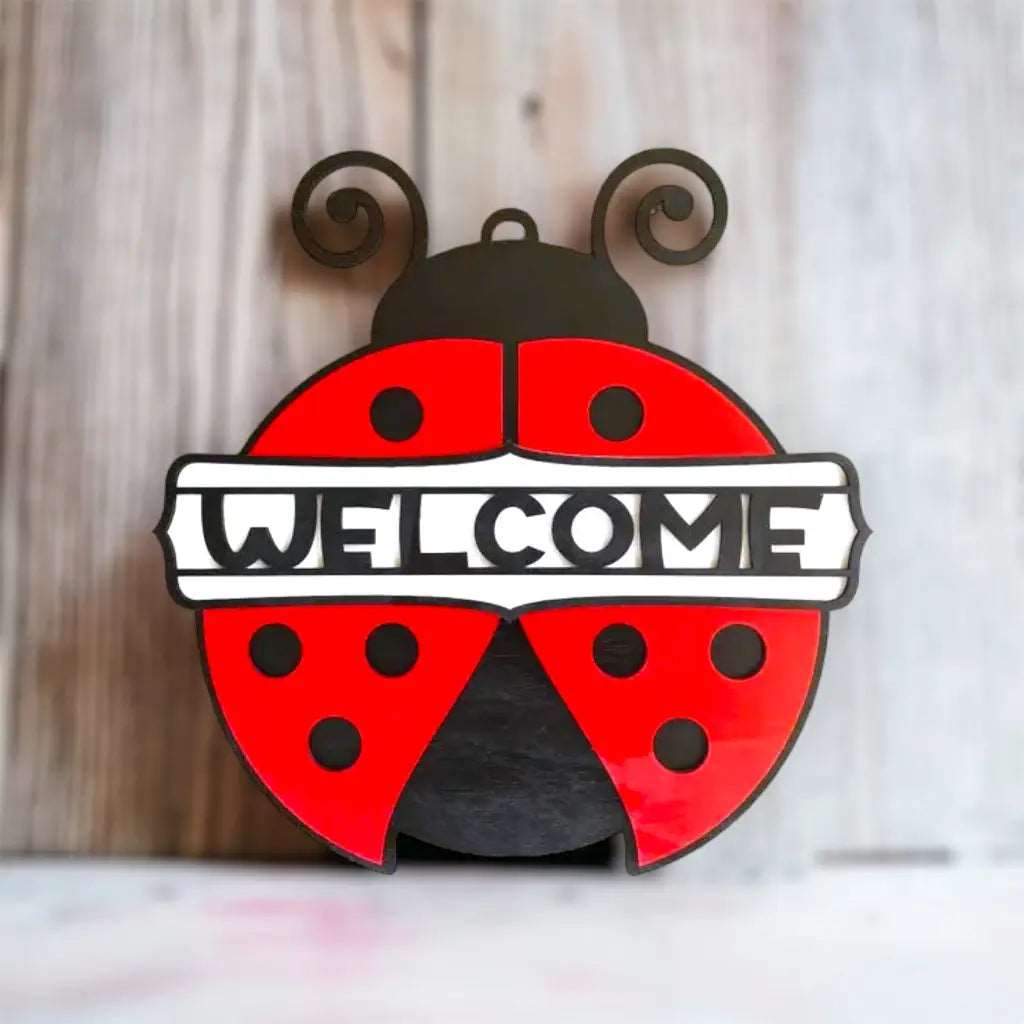 18 Ladybug Welcome sign - Home & Garden