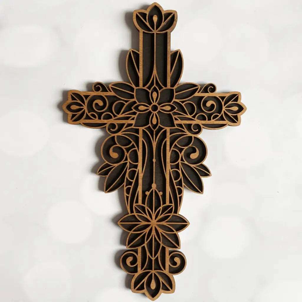 Layered Wooden Cross - 2 Layer