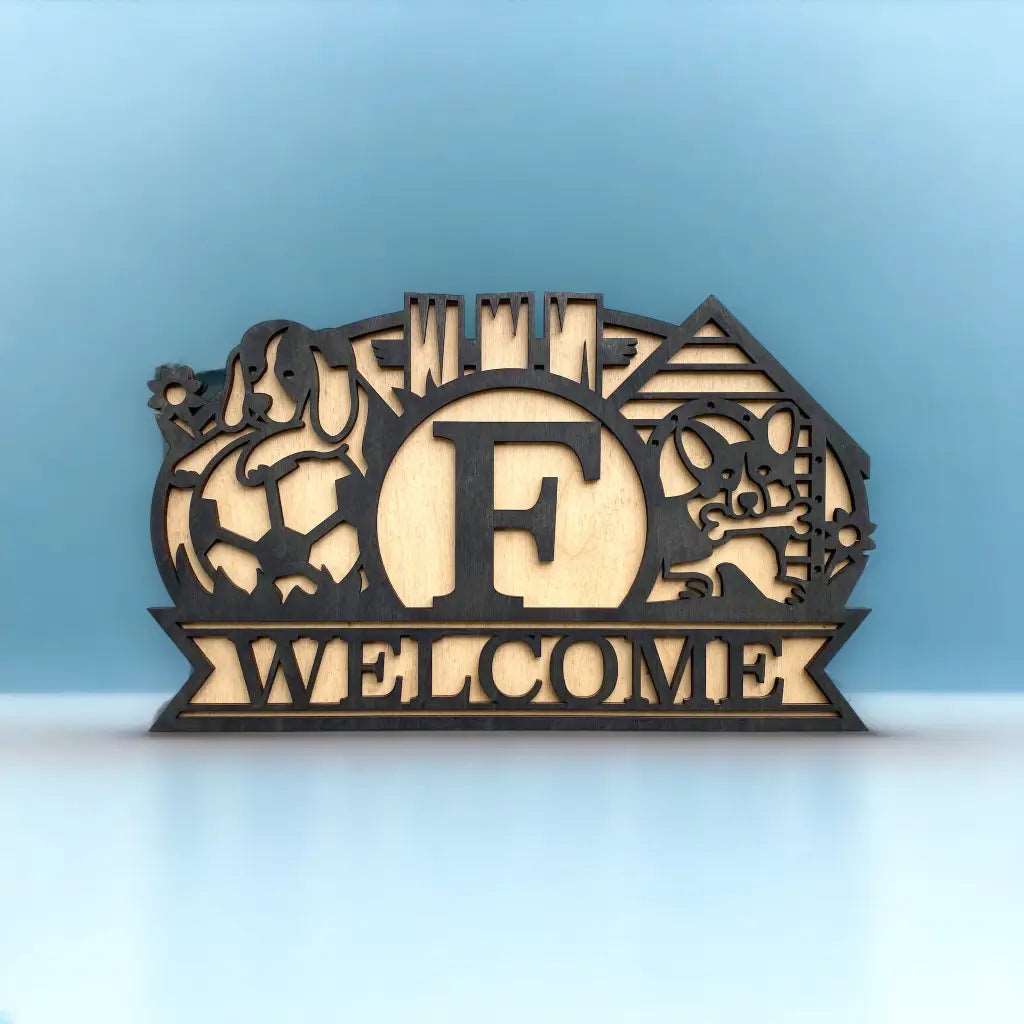 18 Oval Monogram Welcome Sign in 19 Different Styles - Home