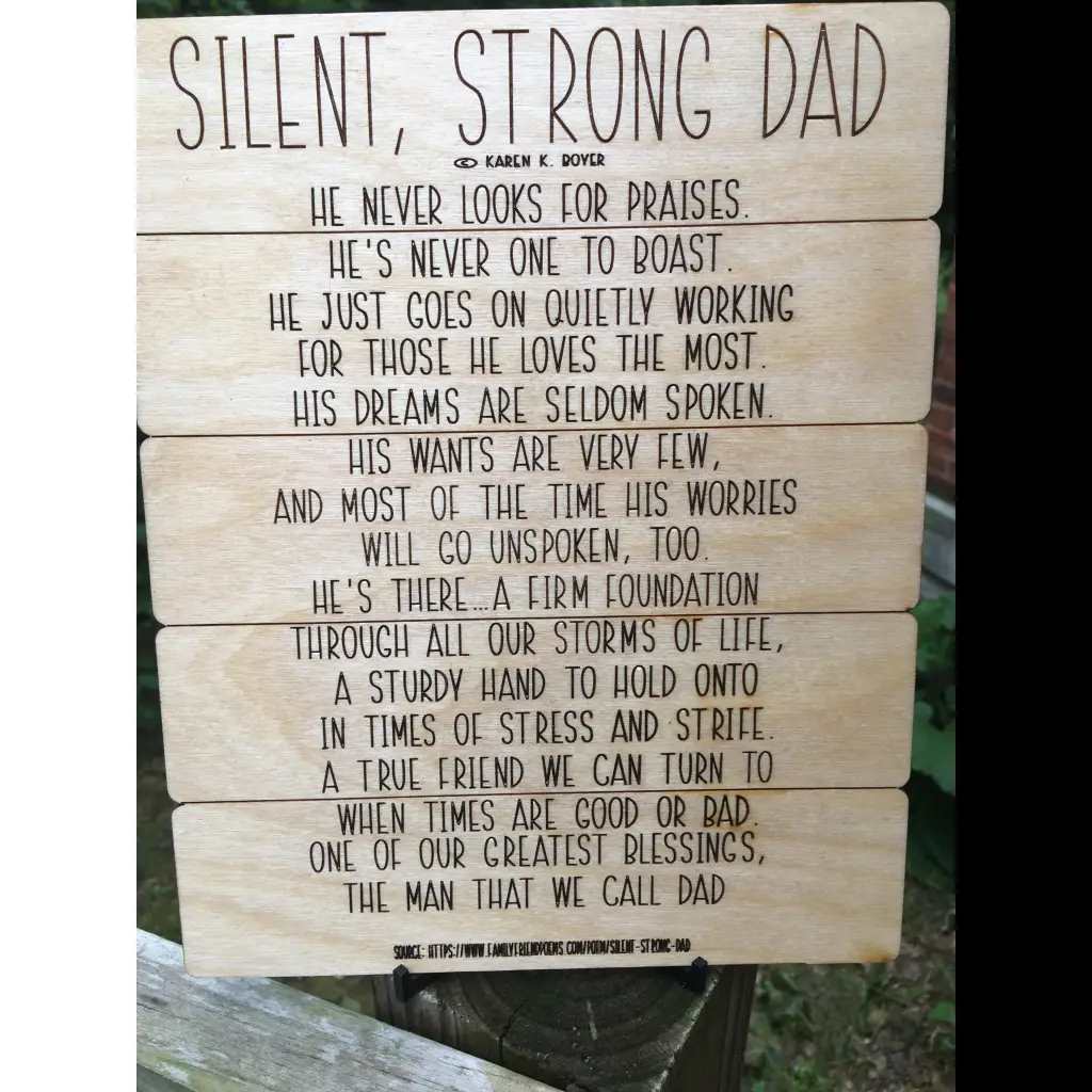 Silent , Strong Dad Sign - Pleasant Ridge Shop