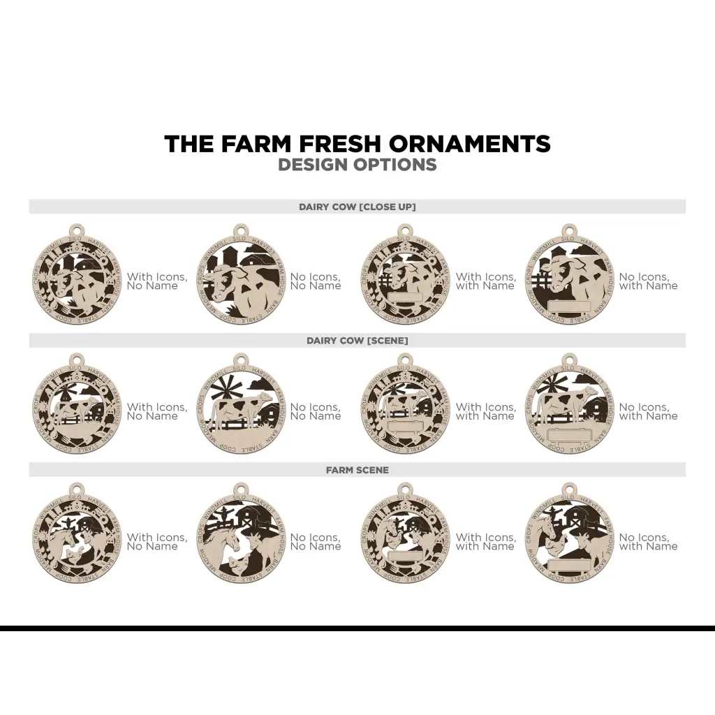 The Farm Fresh Ornaments - 24 Unique designs - Pleasant Ridge Shop