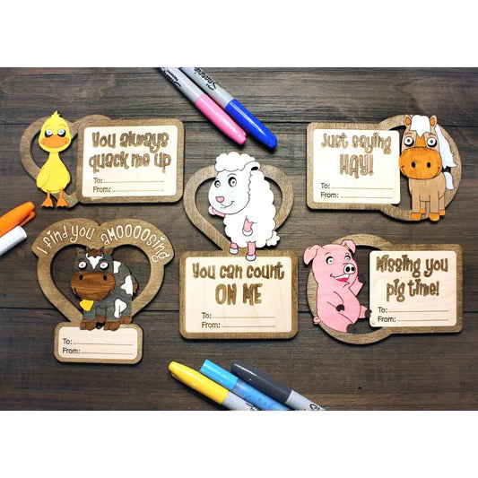 Valentines DIY Farm Animals Paint Card Craft - Pleasant Ridge Shop