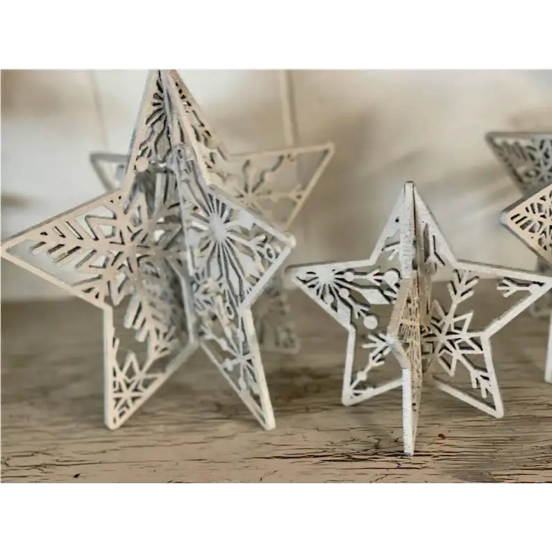 3D Snowflake Standing Stars - Set of 5 - Pleasant Ridge Shop