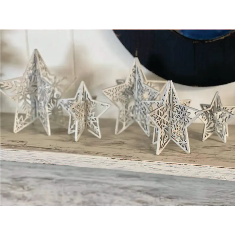 3D Snowflake Standing Stars - Set of 5 - Pleasant Ridge Shop