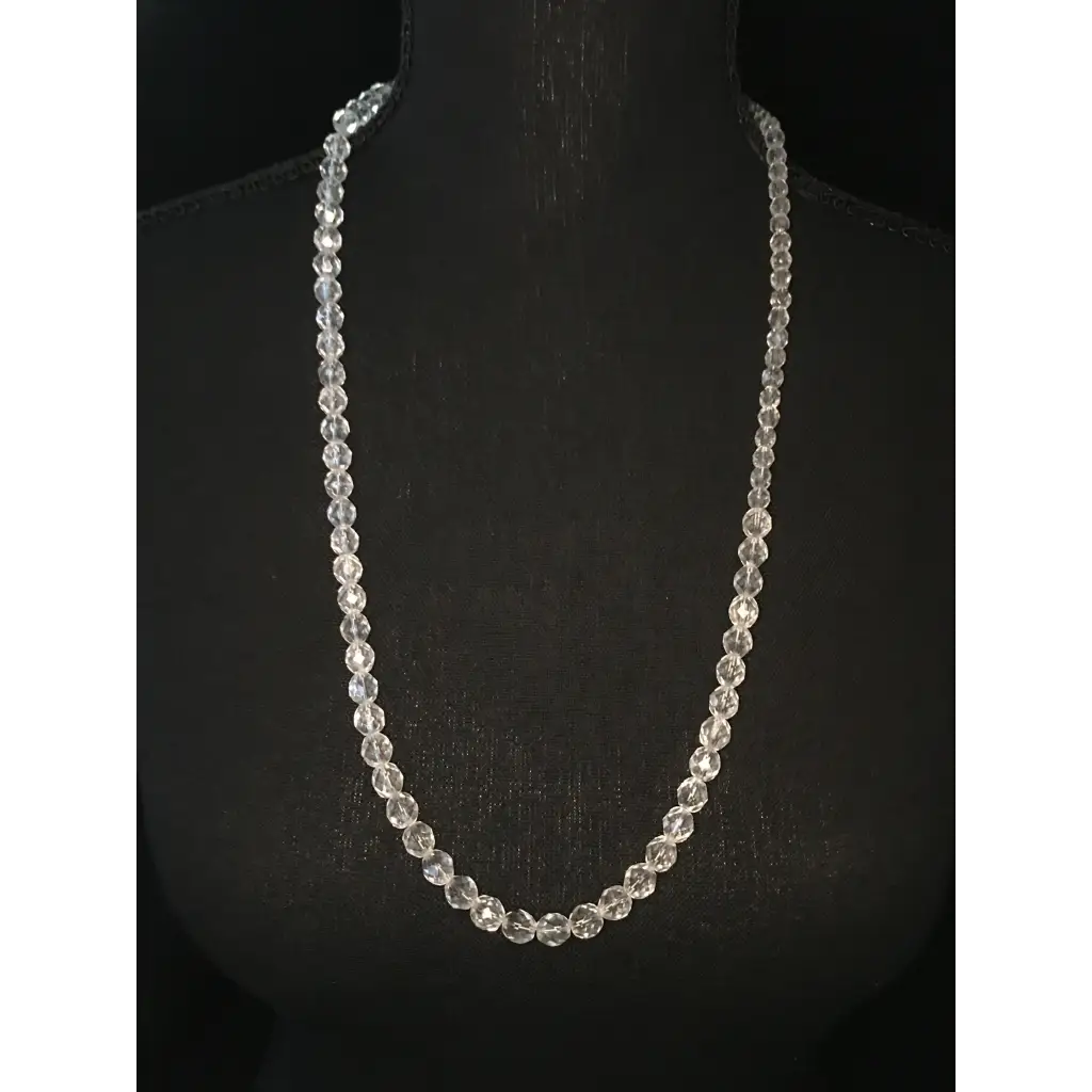 Clear Bead Necklace and Earrings - Pleasant Ridge Shop