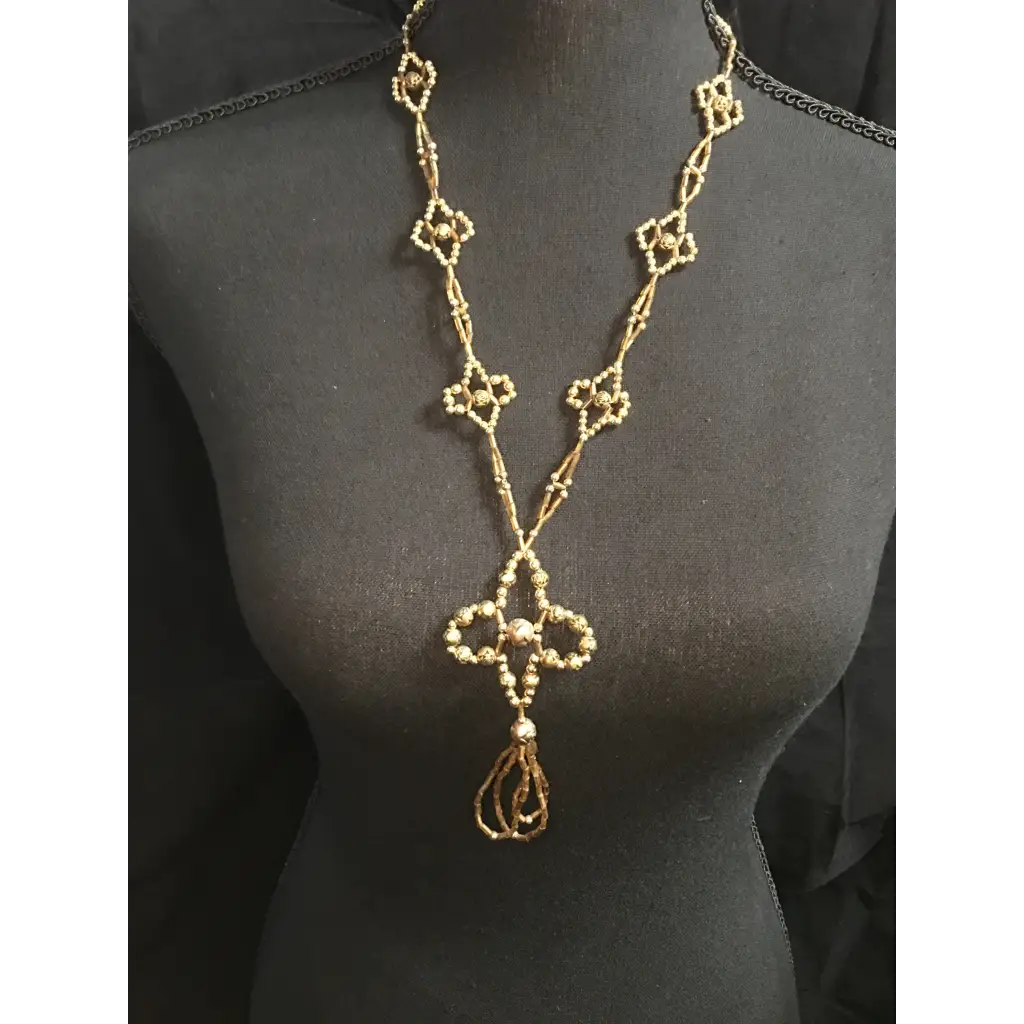 Gold Colored Bead Necklace - Pleasant Ridge Shop