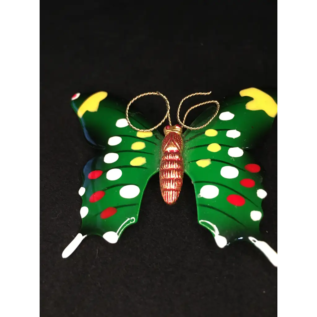 Green Painted Enamel Butterfly Pin/Brooch - Pleasant Ridge Shop